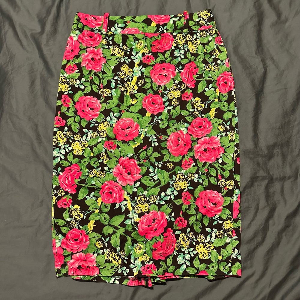XL Deadly Dames Floral Pencil Skirt | Micheline Pitt
